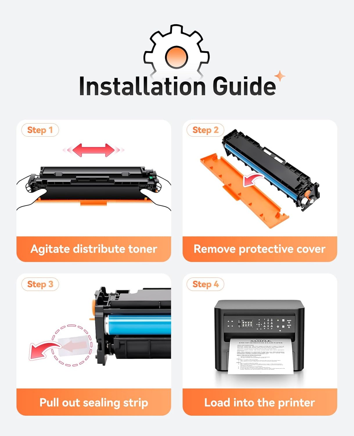 045H Toner Cartridge 4-Pack High Yield with Chip Replacement for Canon 045H CRG-045H Toner Cartridges Compatible with Canon imageCLASS MF634Cdw MF632Cdw LBP612Cdw LBP612C MF632 MF632C MF634 Printer