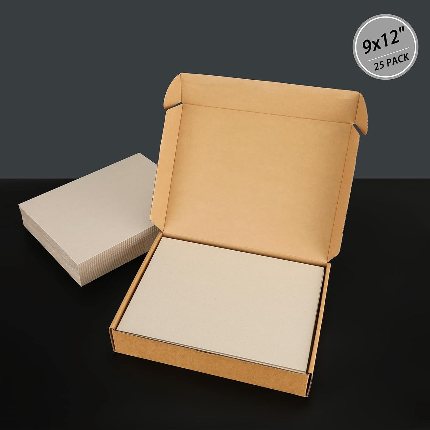 25 Pcs Book Board, Binder Board, Cover Board, Heavy Duty Chipboard for Book Binding, DIY Cardboard (Gray, 9 x 12 Inch 80PT)