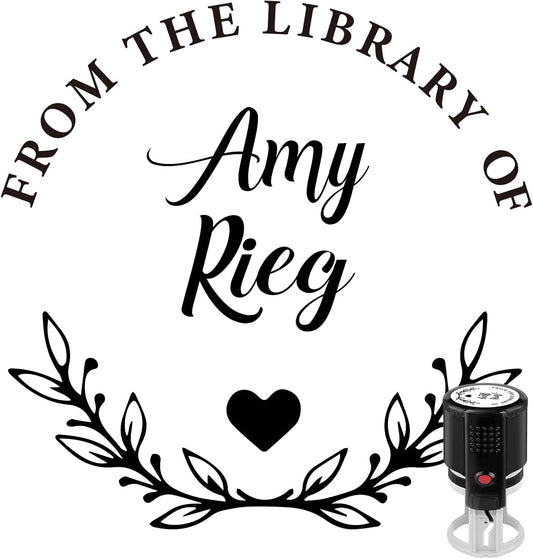 Custom Self-Inking Stamps | Personalized Book Stamp Gift for Book Lovers | 5 Ink Colors (Style06)