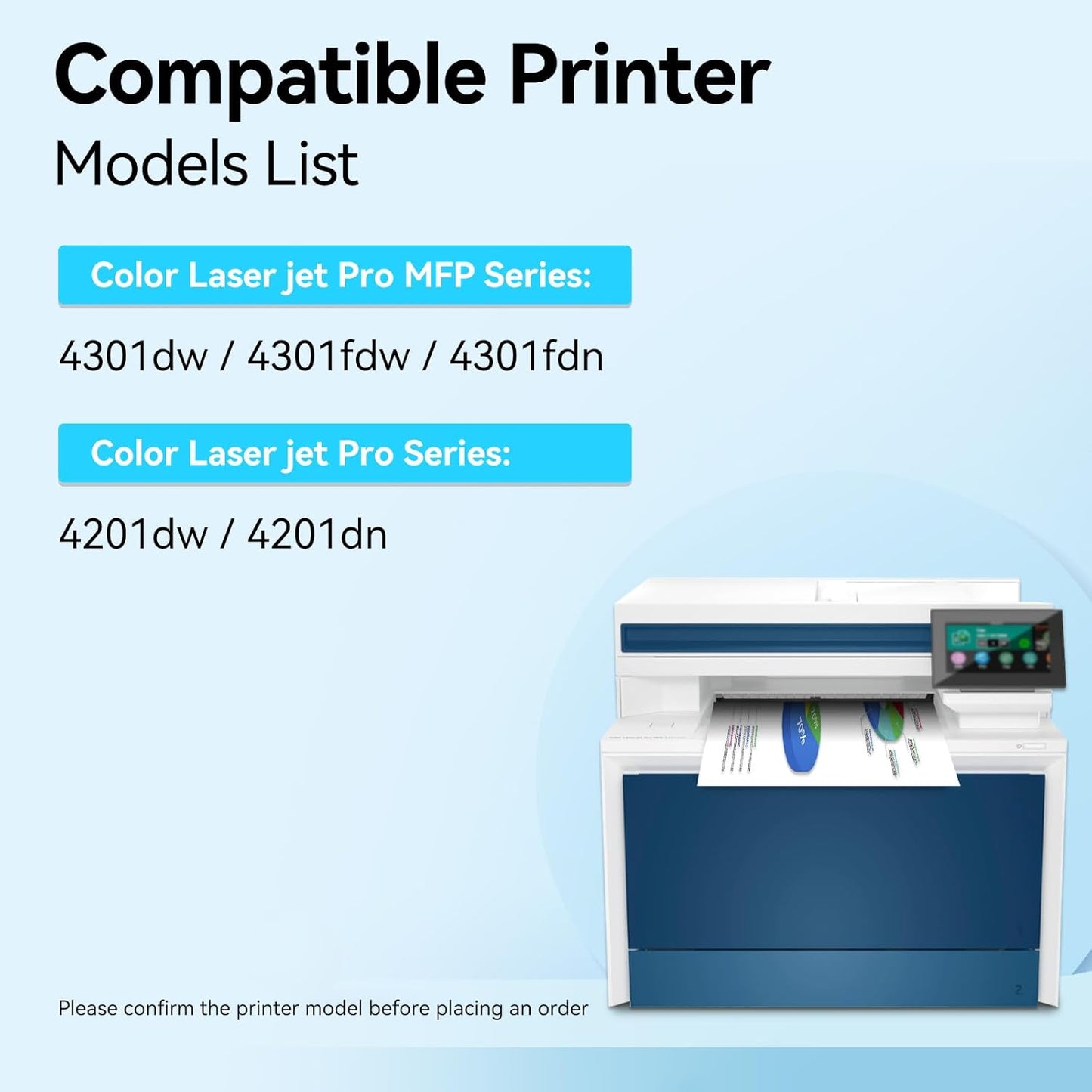 LEMERO UEXPECT Compatible Replacement for HP 210A Toner Cartridge 4 Pack with Chip 210A 210X W2100A W2100X for Color Laserjet Pro MFP 4301fdw 4301fdn Pro 4201dw 4201dn Printer Ink, 4 Pack