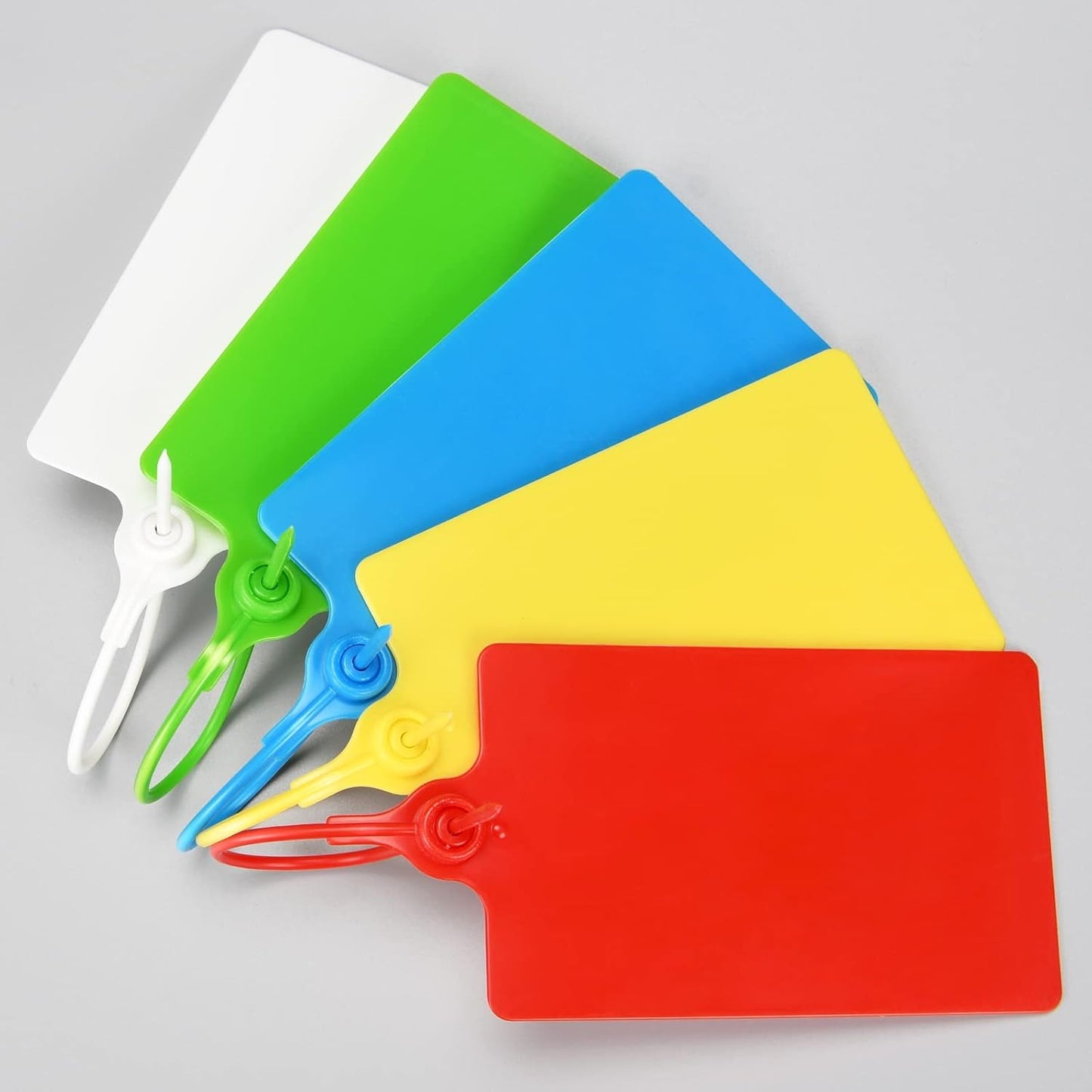 100 Plastic Tags Shipping Tags Water Proof Tags for Labeling Shipping Labels Security Seals Writable Marker Ties Hanging Tags Storage Tag with One Marker Pen (Mixed 5 Color)