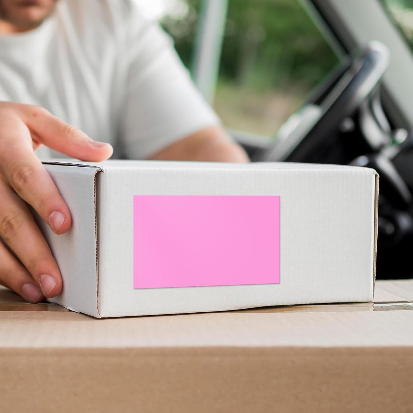 Pink Color Coding Labels 3 × 2 Inches Self-Adhesive Rectangle Stickers Waterproof Name Tags for Office School Home 40 PCS