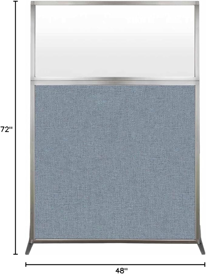 Versare Hush Screen Portable Room Divider | Workstation Wall Divider | Freestanding Privacy Hush Panels | Frosted Windows | Fabric Office Divider Screen | Great for Room Separation