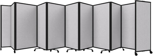 Versare Room Divider 360 Portable Wall Partition | Folding Panels | Large Freestanding Divider | Locking Wheels | Temporary Room Separator