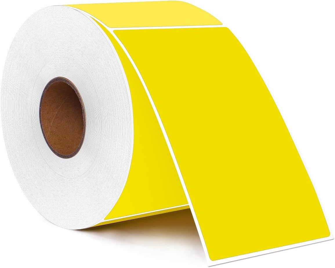 PARLAIM 5" x 3" Rectangle Color Coding Labels,500 per Inventory Labels Color Code Stickers Dispenser Box,Yellow Sticker Labels for Inventory,Family School Storage Bins Label (Yellow)