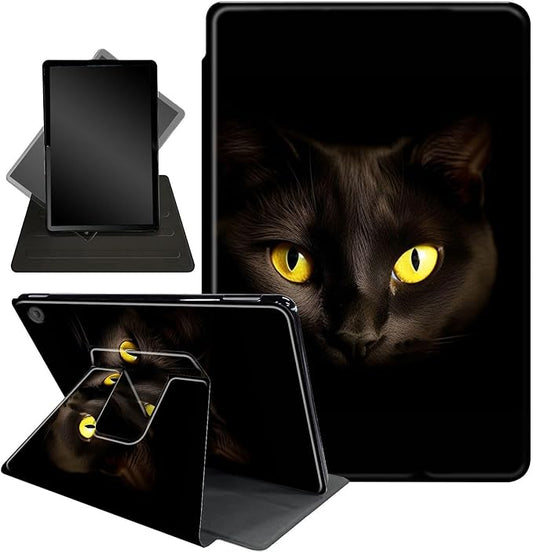 for All-New Amazon Kindle Fire 7 Tablet Case(12th, 2022 Release),Fire 7 Tablet Case,360 Degree Rotating Stand Smart Protective Case, for Fire 7 2022 Tablet (7” Display),Cute Wild Cat