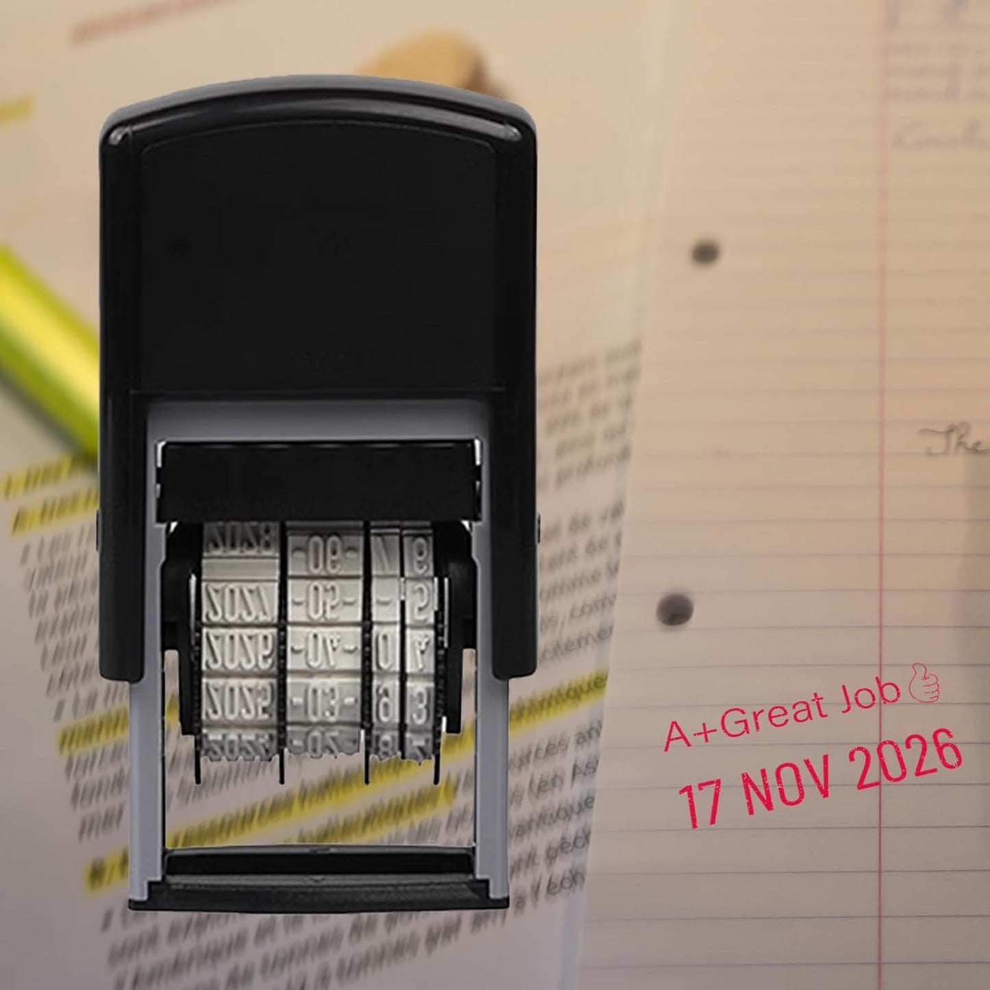 Custom Date Stamp Personalized Signature Logo Stamp with Date Self Inking Signature DD MMM YYYY Stamper for Business 1 Line Name Text with Date Choose from Multi Fonts & Colors