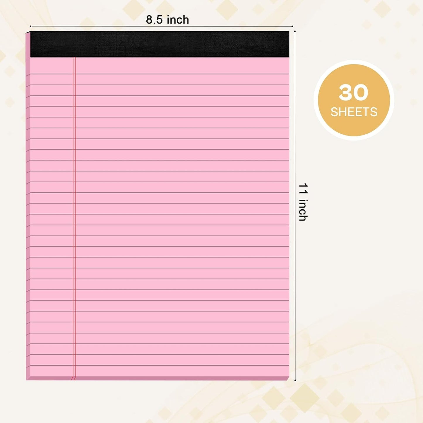 2 Pcs Legal Pads 8.5 x 11 Pink Note Pads 8.5 x 11 Notepad 8.5 x 11 Micro Perforated Writing Pads 8.5 x 11 Lined Paper Pads Wide Ruled Pad of Paper 30 Sheets Notebook for Study, To-Do Lists, Office