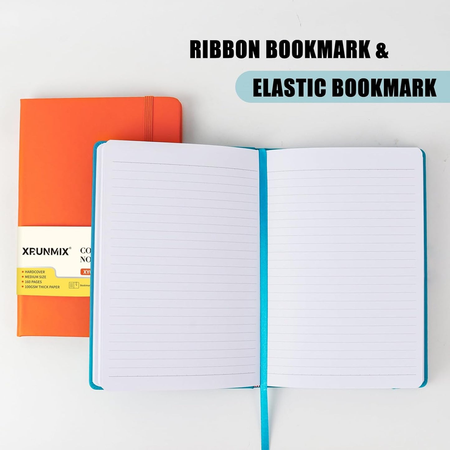 Lined Journal Notebooks, 160 Pages Notebook for Work, 5.7 x 8 inches, 100 GSM Paper, 6 Classic Colors Hardcover Journals (Assorted Colors)