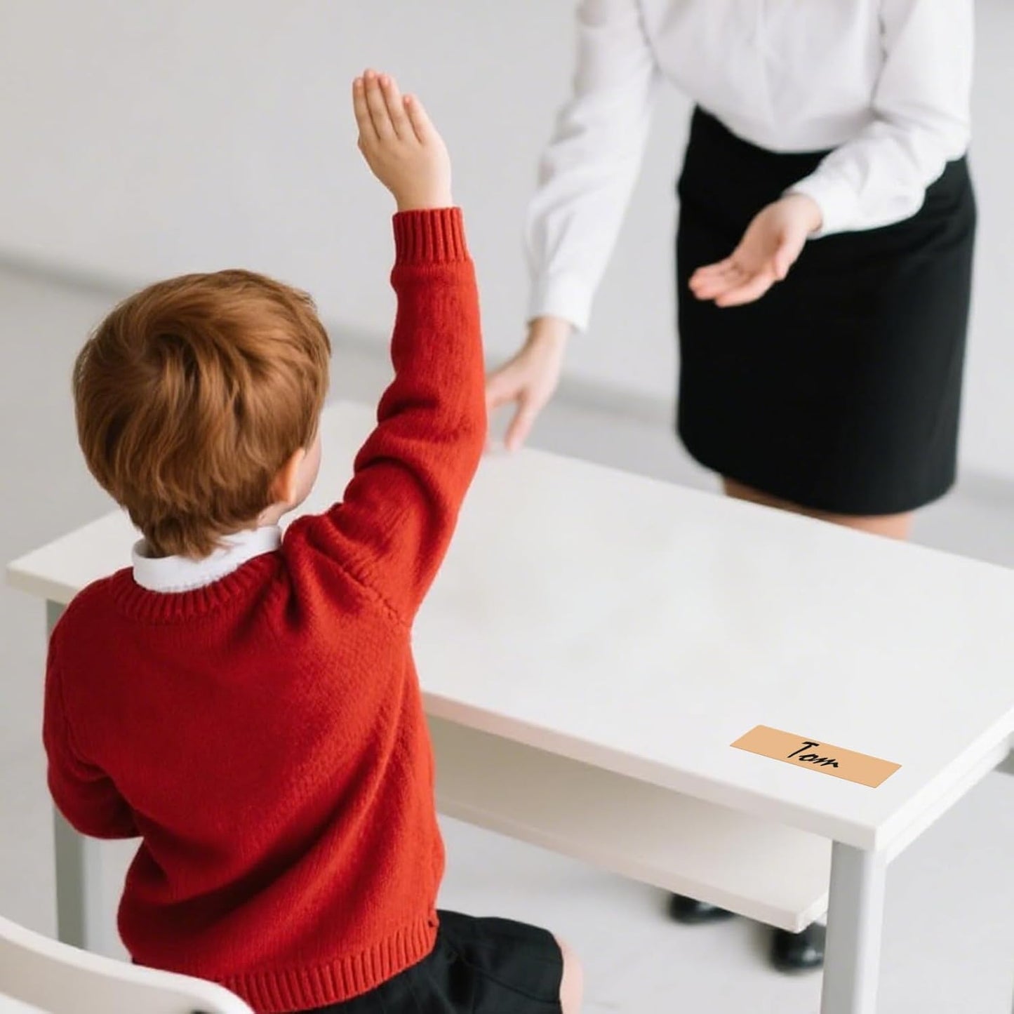 Brown Rectangle Color Coding Labels 3 × 1 Inches, Self-Adhesive Writable Waterproof Vinyl Blank Sticker Roll for Office Home School Business 1000 PCS