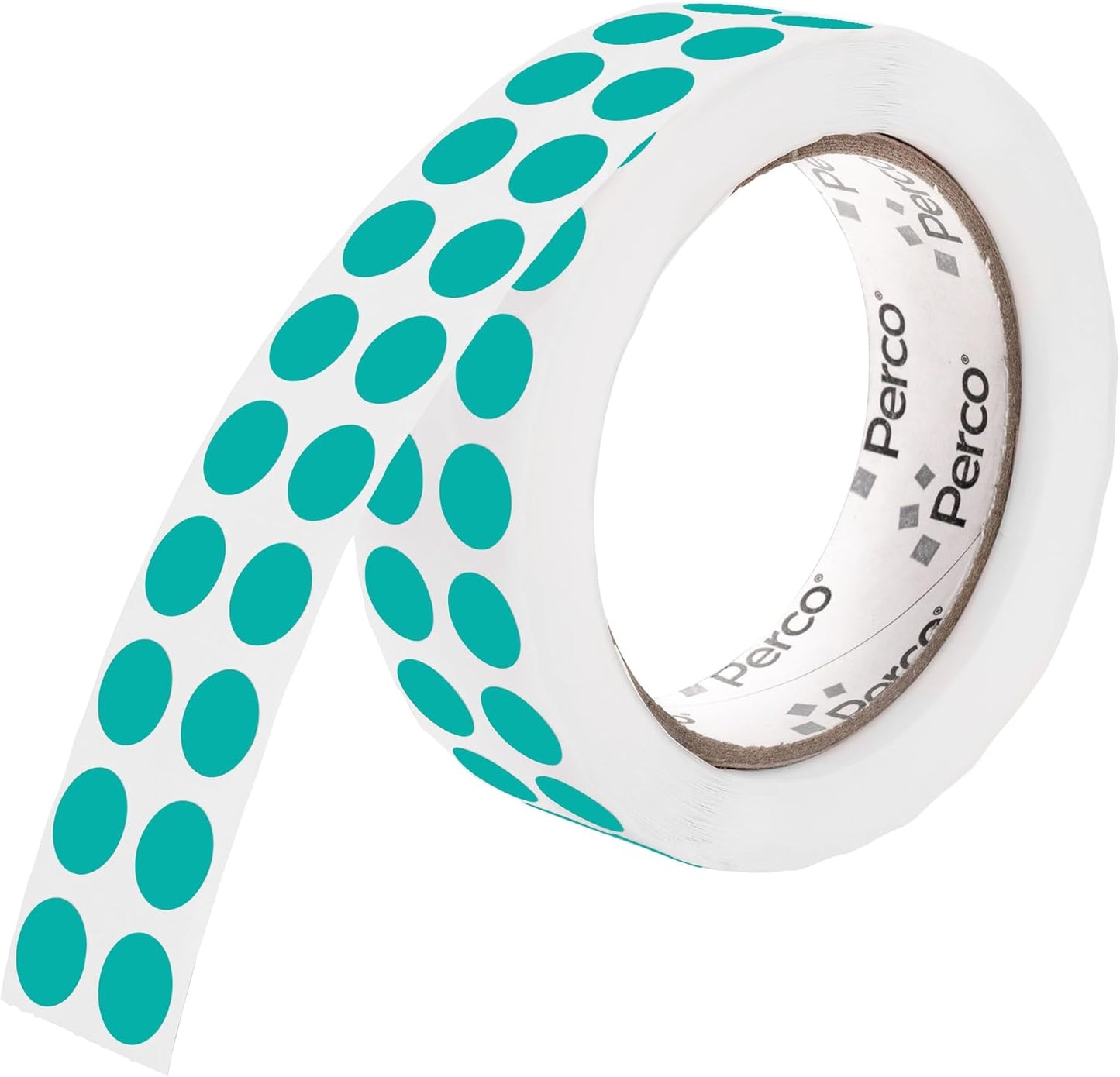 Perco Teal 1/2-Inch Round Circle Dot Sticker Labels with Easy Peel Perforation - 3,000 Labels per Roll - Strong Adhesion, Vibrant Colors for Organizing, Crafting & More - Made in USA