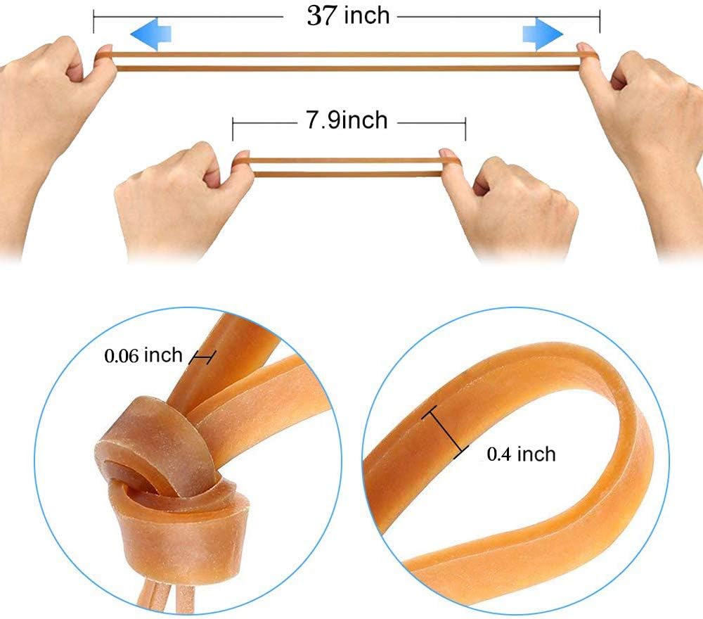 30pcs Large Rubber Bands Long 8inch Width 0.4 Inches Heavy Duty Natural Rubber Band Thickness 0.06 inches Strong Elastic Bands Cord for Office Supplies File Folders Trash