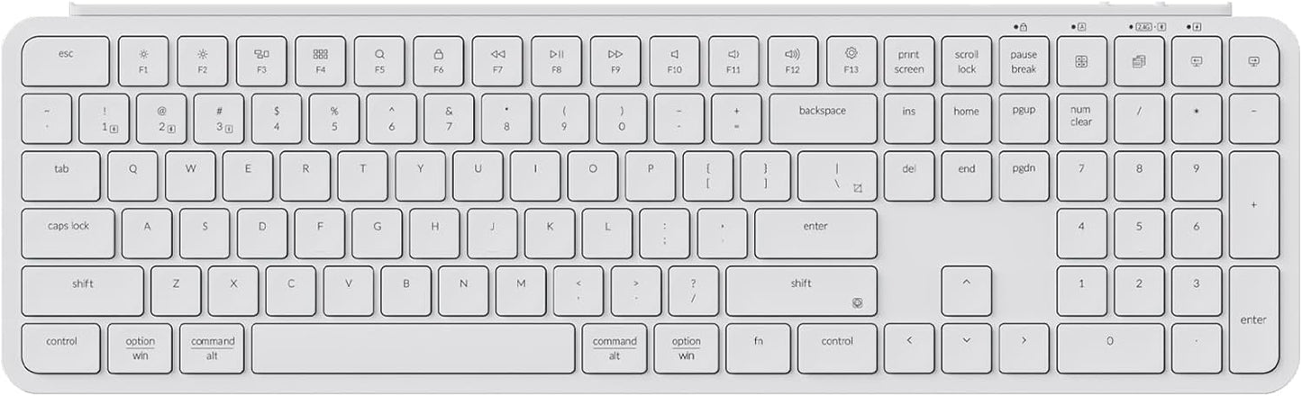 Keychron B6 Pro Ultra-Thin Wireless Keyboard, Full-Size ZMK with Numeric Keypad Quiet Typing, 2.4 GHz/Bluetooth 5.2/Wired Connection Long Battery Life, Compatible with Mac Windows Linux - Ivory White