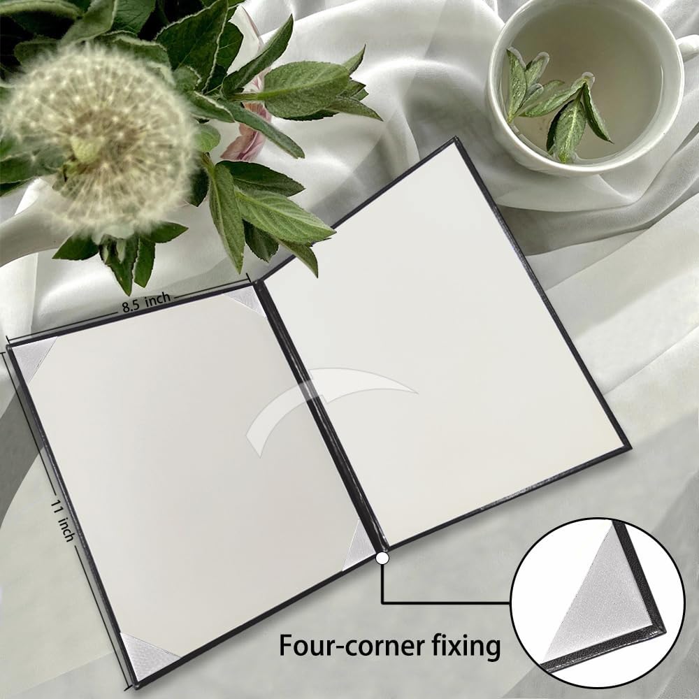 Certificate Holders 8.5"x11" Graduation Diploma Cover Document Leather Folders,Black-2 Pack