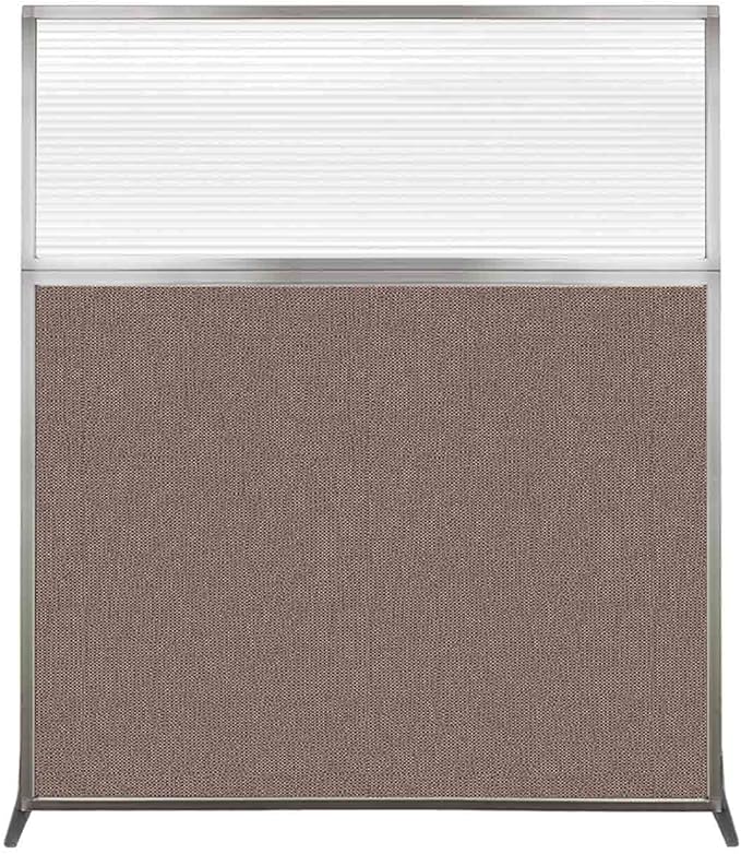 Versare Hush Screen Portable Room Divider | Workstation Wall Divider | Freestanding Privacy Hush Panels | Clear Fluted Windows | Fabric Office Divider Screen | Great for Room Separation