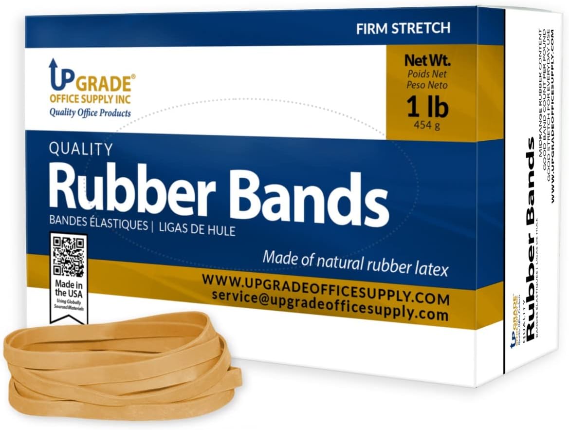 Upgrade Office Supply UPG22564 Rubber Bands, Size 64 (3-1/2 x 1/4), 320 Bands, 1 lb Box, USA