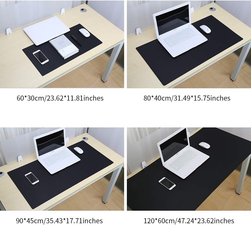 KINGFOM Desk Pad Office Desktop Protecter, PU Leather Desk Mat Blotters Organizer with Comfortable Writing Surface (35.4" x 16.9", Black)