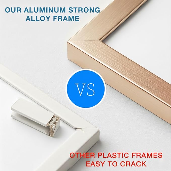 Small Whiteboard 12 x 16 Inch Magnetic Dry Erase Board with Stand & Wall Mount | Rose Gold Aluminum Frame | Desktop Board for Home, Office, Reception, Events | 2 Markers, Eraser & 2 Magnets