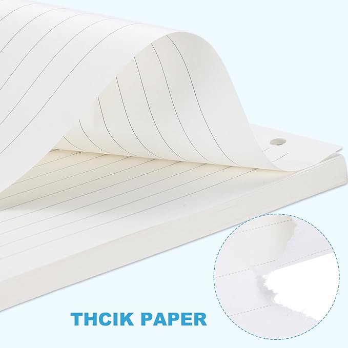 PATIKIL A5 Ruled Refills Inserts 6-Ring Binder Loose Leaf Planner Filler Paper Planner Inserts, 160 Sheets/320 Pages, Lined, White