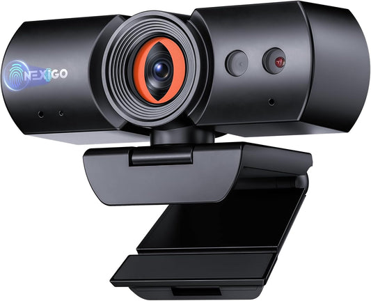 NexiGo HelloCam Pro, Webcam with Windows Hello, 1080P 60FPS Autofocus, True Privacy, Automatic Electronic Shutter, Computer Camera, Microphone, Facial Enhancement, HD USB Web Cam