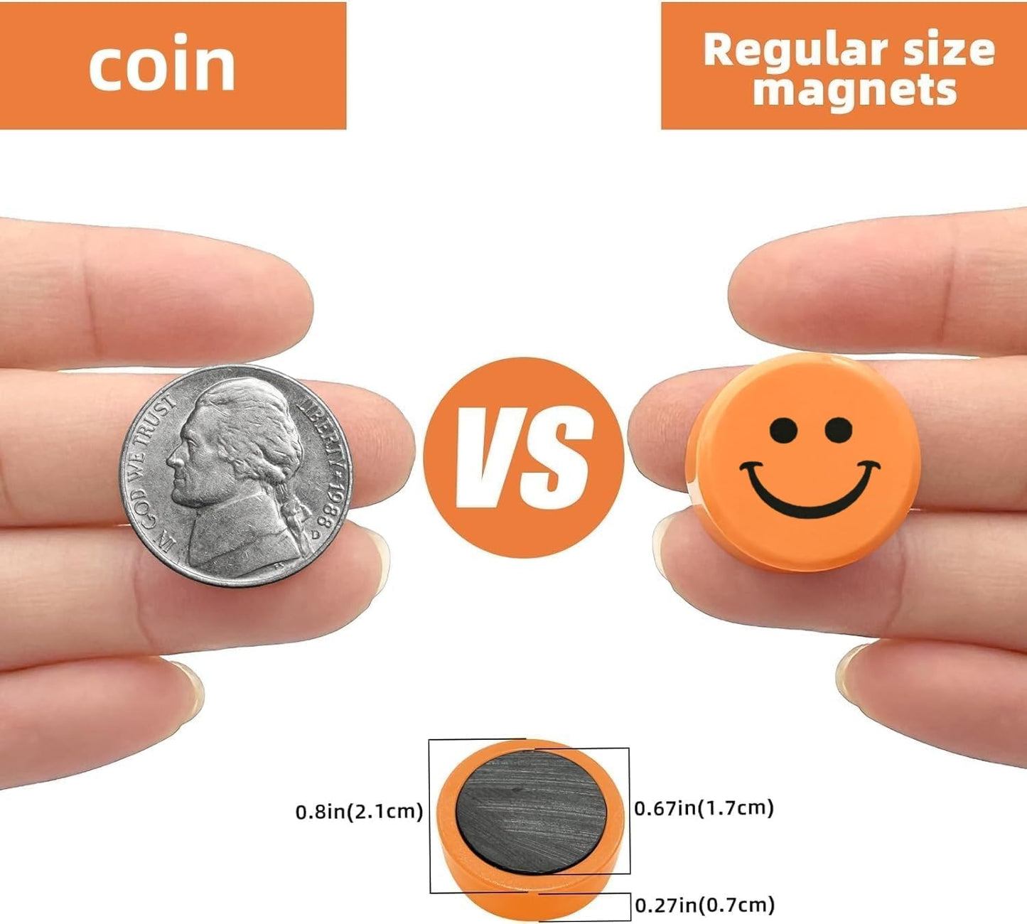 Qualsen Fridge Magnets, Funny Cute Refrigerator Magnets for Whiteboard, Locker, Office, Classroom (Smile-20pcs)