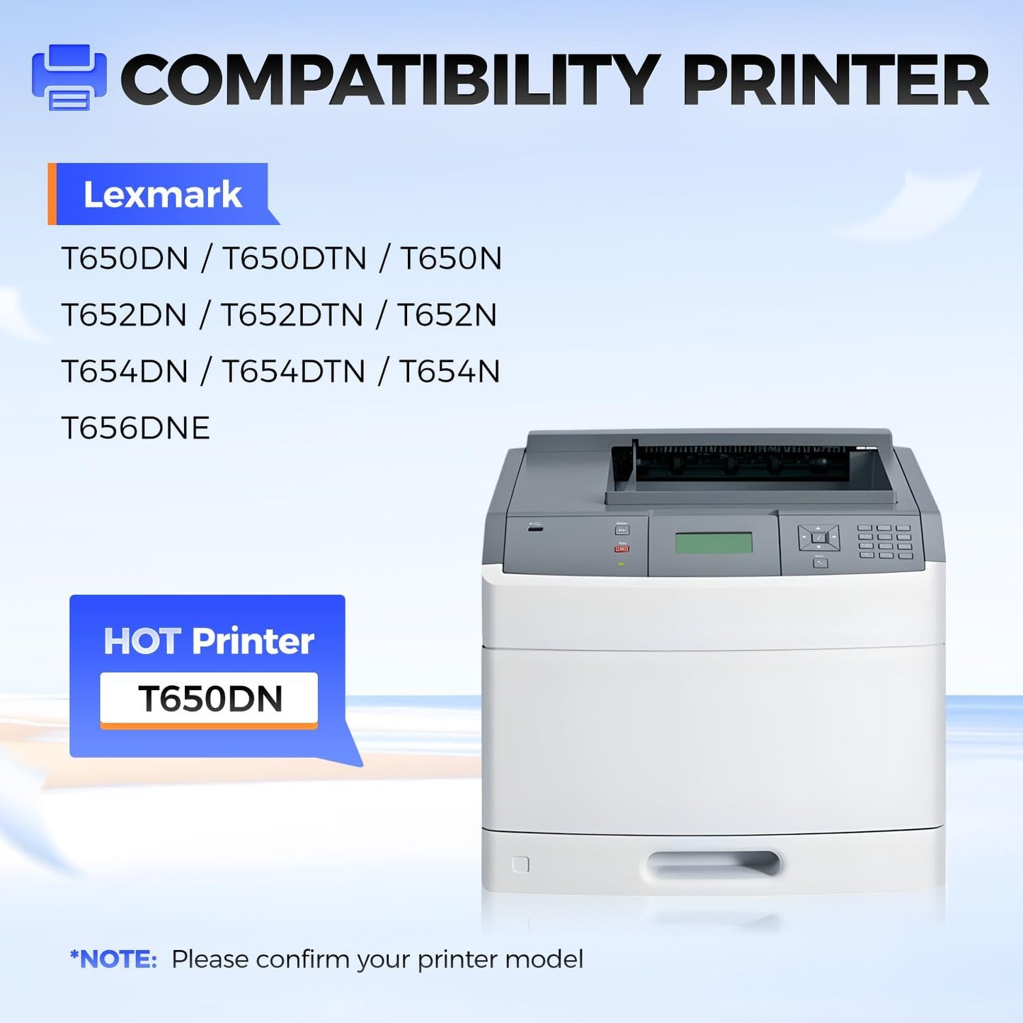 T650H11A Toner Cartridge with chip Black High Yield 1-Pack Replacement for Lexmark T650H11A Toner Compatible with Lexmark T650DN T650DTN T650N T652DN T652DTN T652N T654DN T654DTN T654N T656DNE Printer
