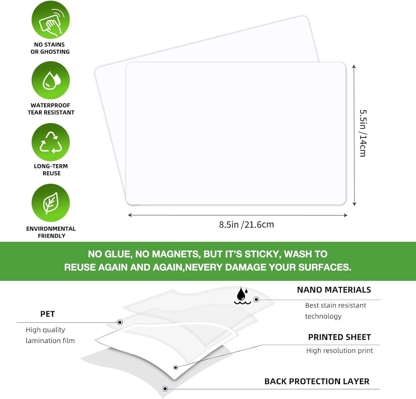 SVNOOC Multi-Use Dry Erase Board Dry Erase Small White Board for Classroom Office Home, 5.5x8.5 inches Lapboards for Students School Meeting Message (6 Pack)