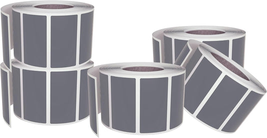 Small Color-Coding Label Roll 40mm x 19mm, 5 Rolls- 2500-Pack, Rectangular Labels Paper Stickers Bulk 1.57in x 0.75 in (Grey) by Royal Green