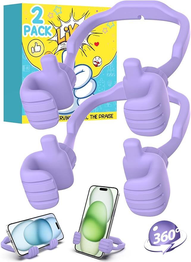 Cell Phone Stand Thumbs Up Lazy Phone Stand - 2 Pack Phone Holder 2025 College Graduation Gifts for Her Him Cellphone iPhone Stand for Desk Birthday Gifts for Teens Girls Boys Adults Women Men Wife