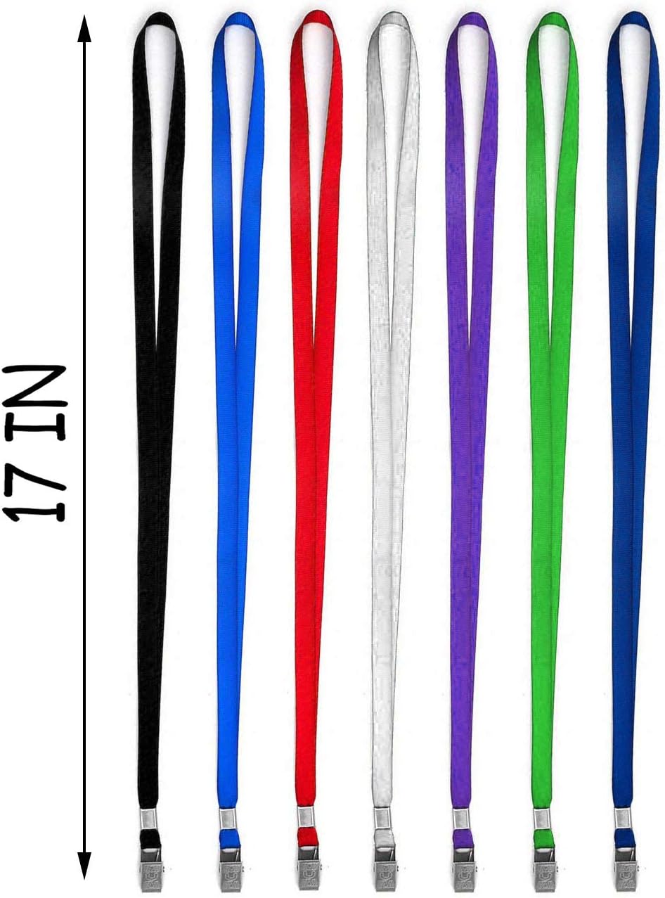 Lanyards 100 Pack Nylon Flat Badge Lanyard for Id Badge Name Tag (Navy Blue, 100 Pack)