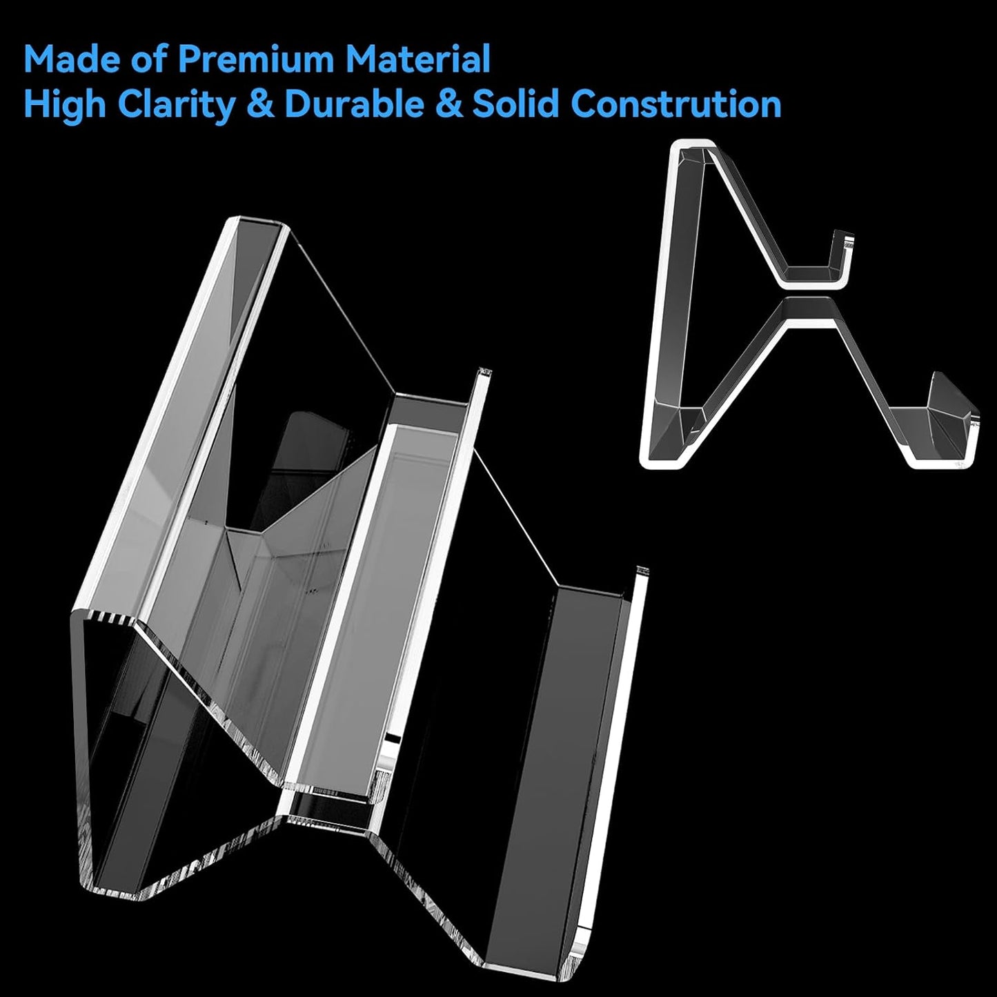 Acrylic Business Card Holder, 2-Tier Business Card Display, Clear Business Cards Stand for Desk & Counter, 2 Pack