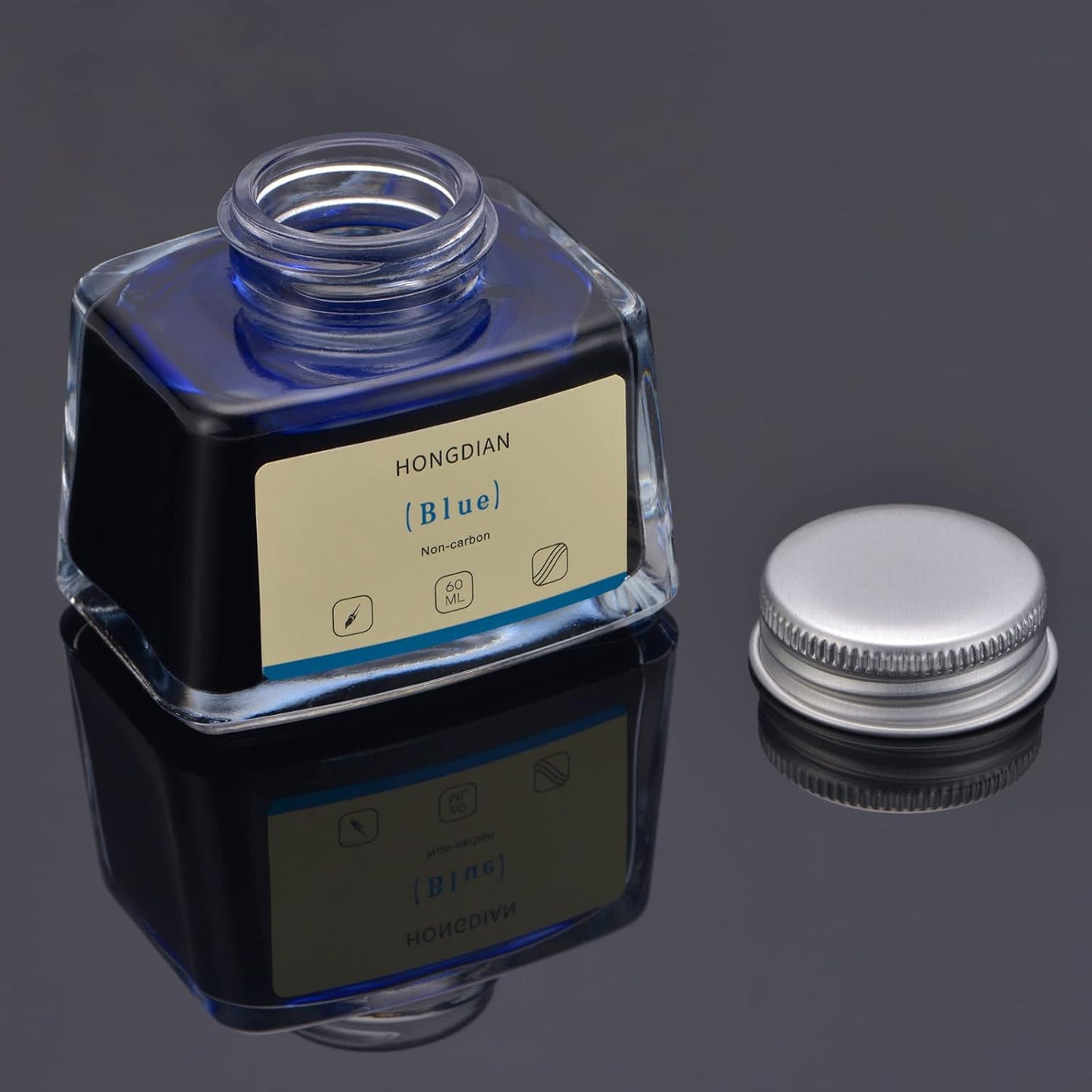 Asvine Hongdian Fountain Pen Bottled Ink Blue, 60ml Bottle Ink for Fountain Pen Non Carbon