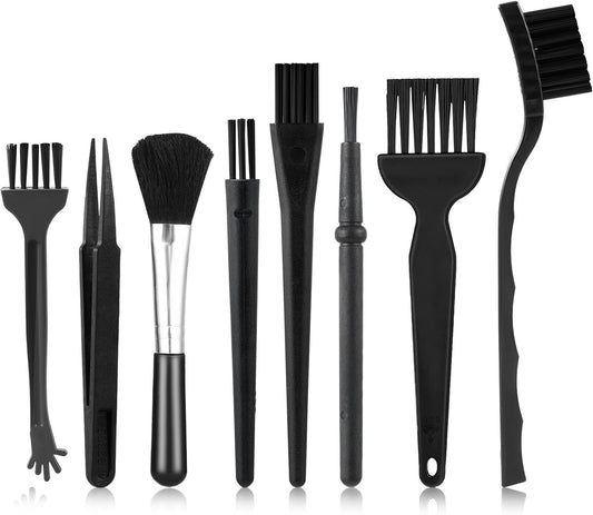 8 Pcs Mini Keyboard Cleaning Brushes Kit, Anti Static Electronic Dust Cleaning Brushes with PP Handle and Nylon Bristles, Keyboard Cleaning Brush for Computer Keyboard and Small Spaces