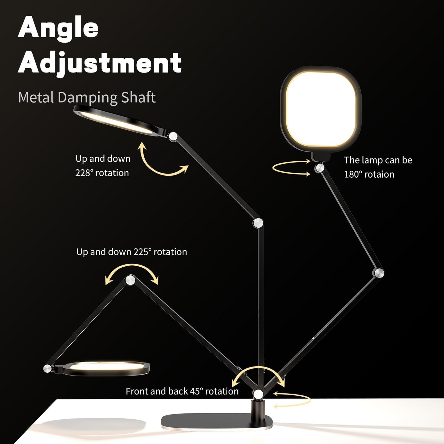 LED Desk Lamp for Home Office, Desk Light for Video Call, 3 Color Temperature 10 Brightness Computer Light, Dimmable Led Desk Light with Memory & Timer Func, Metal Swing Arm Table Lamp