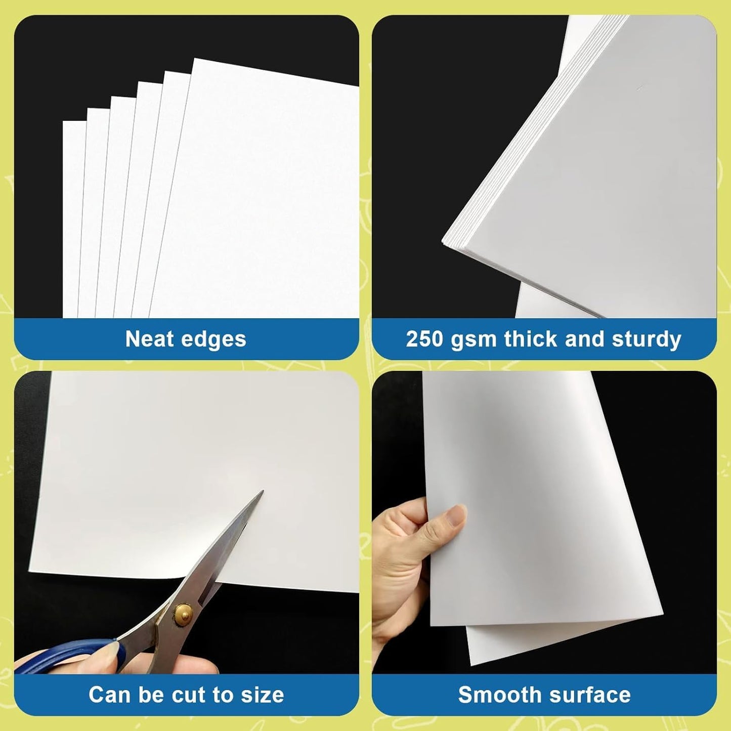 10 Pcs Poster Board 22" x 28" White Poster Paper Bulk, ROOKEA 250 GSM Vision Board for School Arts Craft Projects Presentations Drawing Scrapbooking Blank Graphic Display Office Supplies