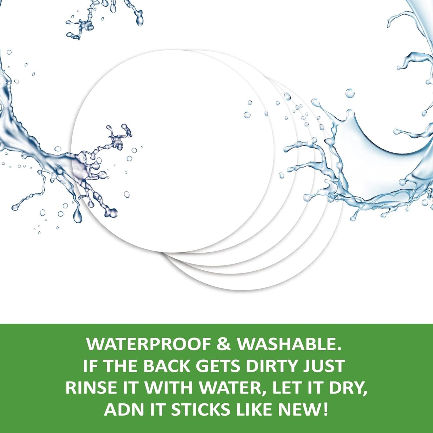 SVNOOC Multi-Use Dry Erase Labels Sticky Notes Reusable Stickers for Wall Desk Fridge Classroom Office Home and More, Message Board with 2 Markers (5" in Circle White), 12 Pack