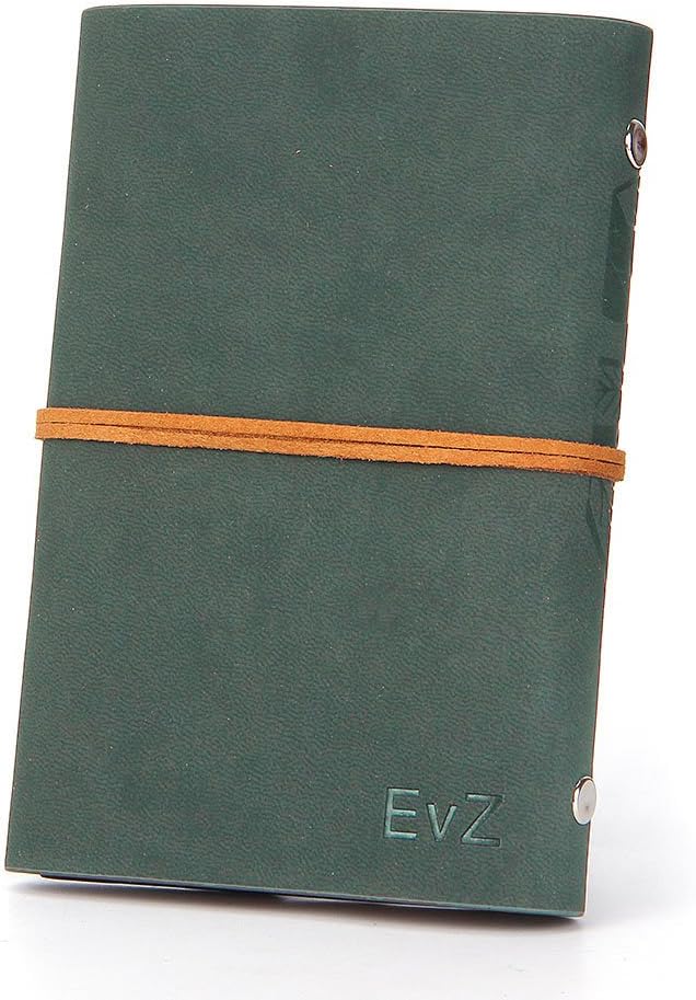 EvZ Vintage Dark Green PU Leather Cover Loose Leaf Blank Notebook Journal Diary Gift