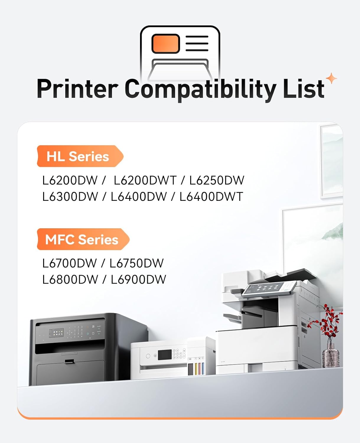 TN880 Toner Cartridge High Yield Compatible with Brother TN-880 TN850 TN820 TN890 HL-L6200DW L6200DWT L5200DW L5100DN L6400DW MFC-L5800DW L5700DW L6700DW L6800DW DCP-L5600DN Printer Ink Black 2-Pack