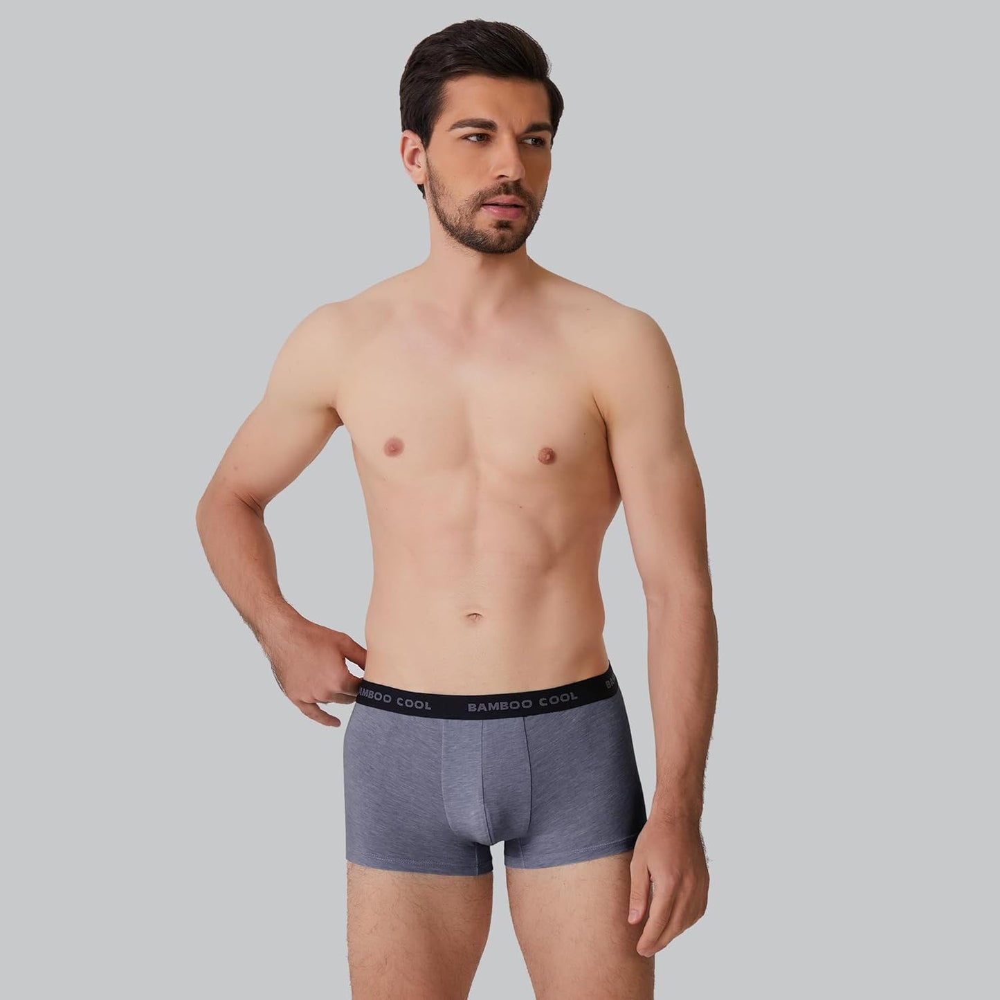 BAMBOO COOL Men's Ultra Breathable Underwear,No Riding Up Boxer Briefs with ComfortFlexible Waistband,Multipack