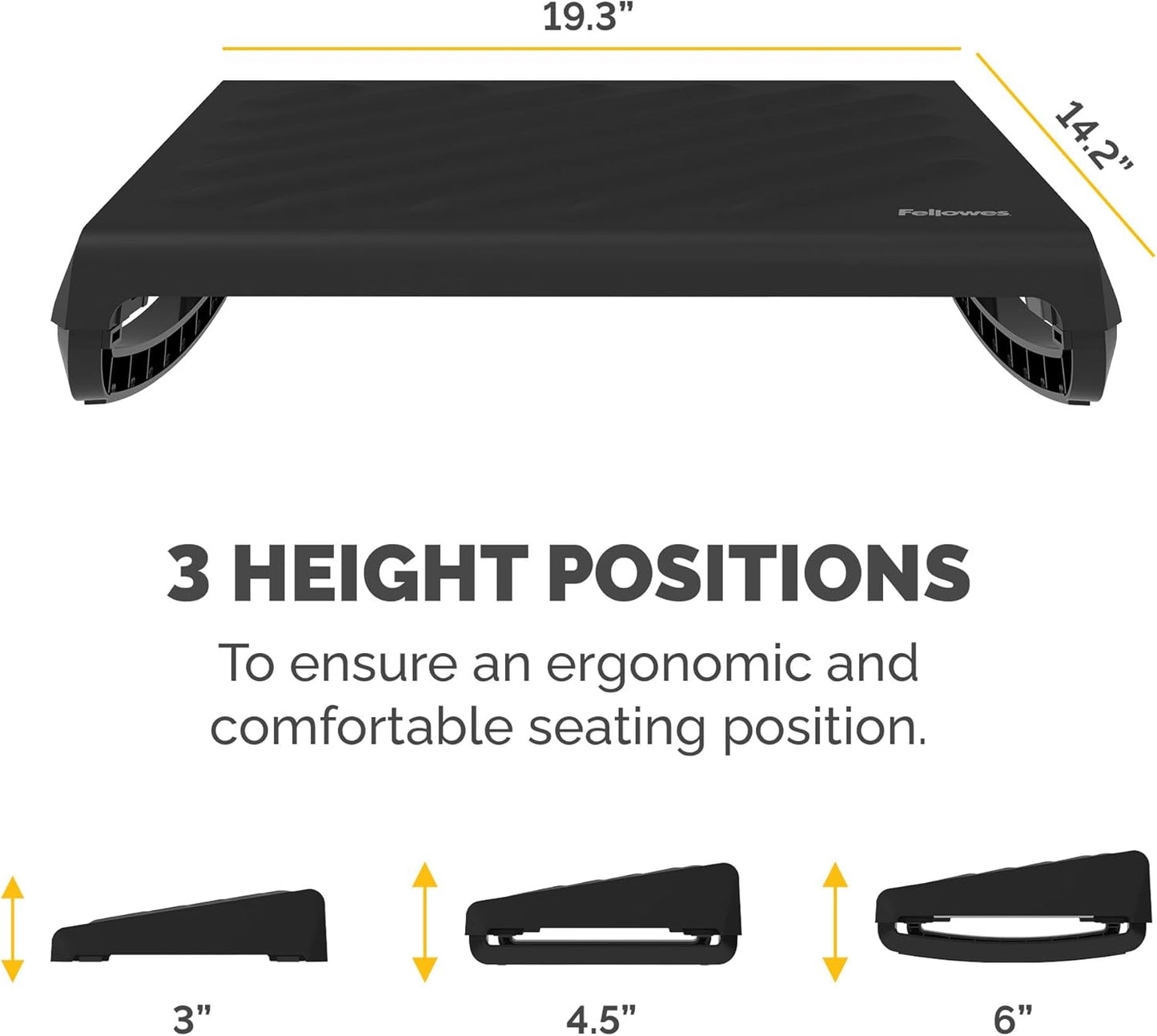 Fellowes Breyta Ergonomic Adjustable Foot Rest Black