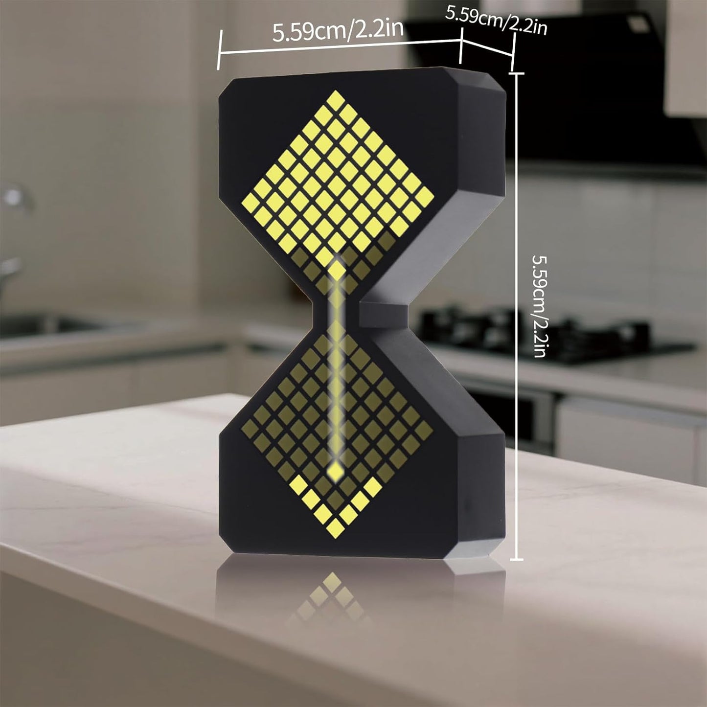 LED Digital Electronic Hourglass Gravity Induction Timer, 1 to 30 Minutes Free Adjustment,DIY Digital Timer, Suitable for Kitchen, Room, Classroom, Office (Yellow)