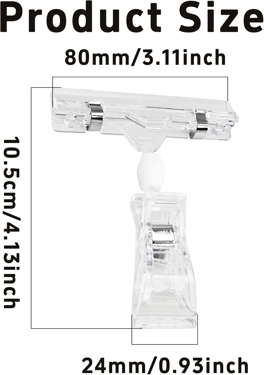 15PCS Plastic Sign Holder Clips, Rotatable Price Signs Double Display Clips, Retail Cards Clips for Merchandise/Retailers