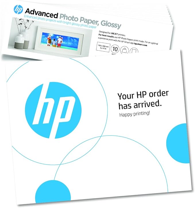 HP Advanced Photo Paper, Glossy, 4x12 in, 10 sheets (49V51A)