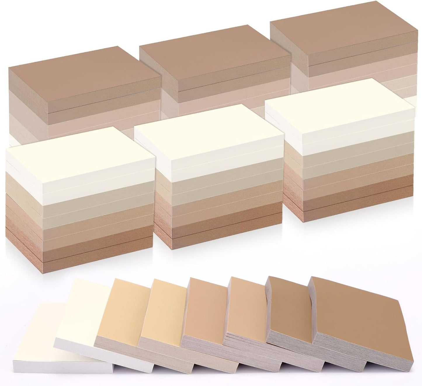 Fainne 60 Pads Sticky Notes Bulk 1.5 x 2 Inch Mini Self Stick Note Small Assorted Bright Colors Paper Memo for Office School Notebook Supplies 50 Sheets/pad (Simple Style,Khaki Series)