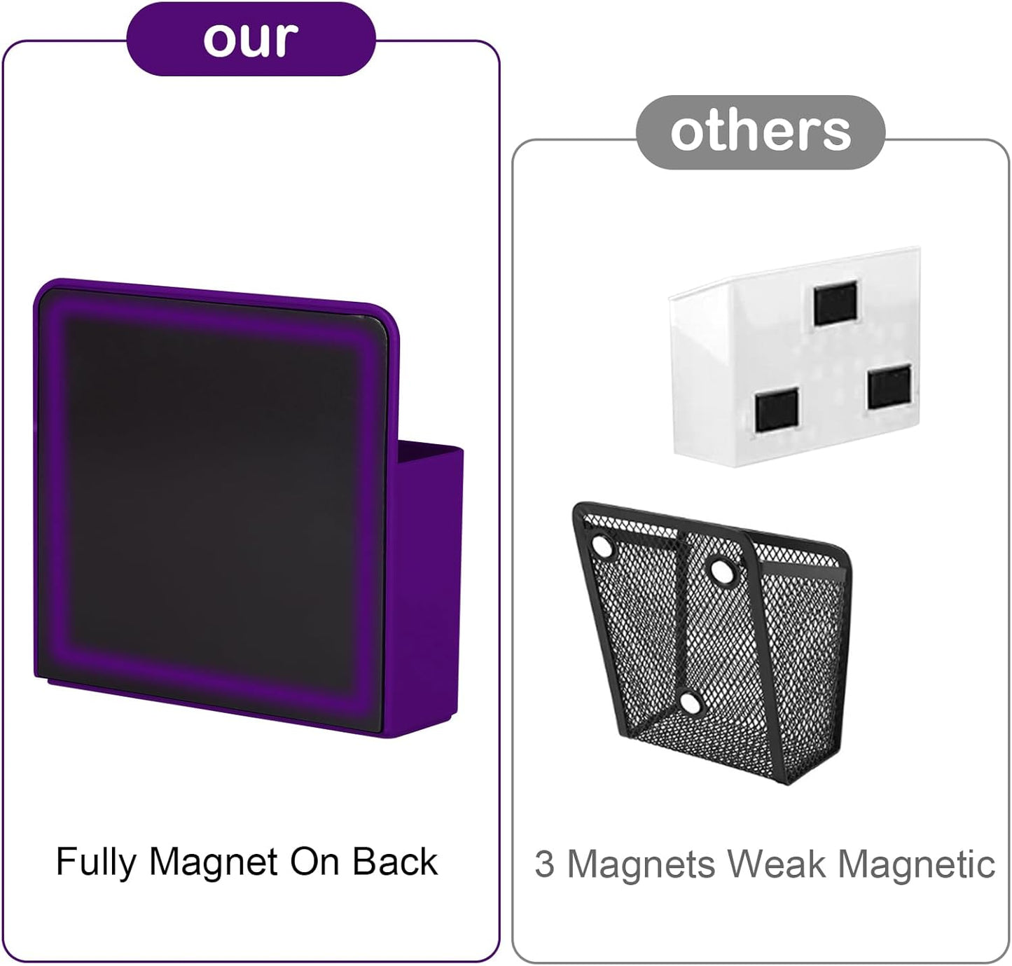 Magnetic Pen Holder,2 Pack Magnetic Dry Erase Marker Holder with Generous Compartments,Strong Magnet Storage Marker Pen Pencil Organizer for Refrigerator,Whiteboard,Locker Accessories