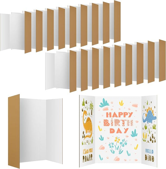 WinTS 18 PCS 36 x 48 Trifold Poster Board White Foldable Trifold Poster Boards Bulk for Science Fair,School Projects,Presentations,Exhibitions