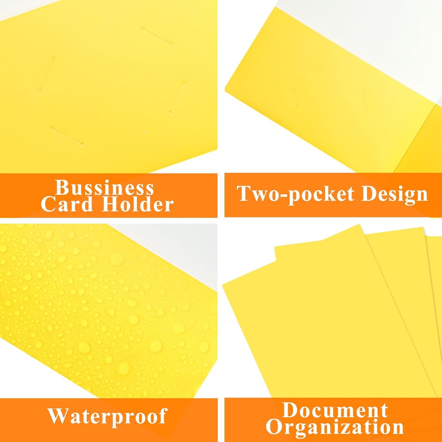 25Pcs Yollow Folders with Pockets-2 Pocket Folders for Documents,Cute Paper for Filing Cabinet,School,Office,Resume Portfolio