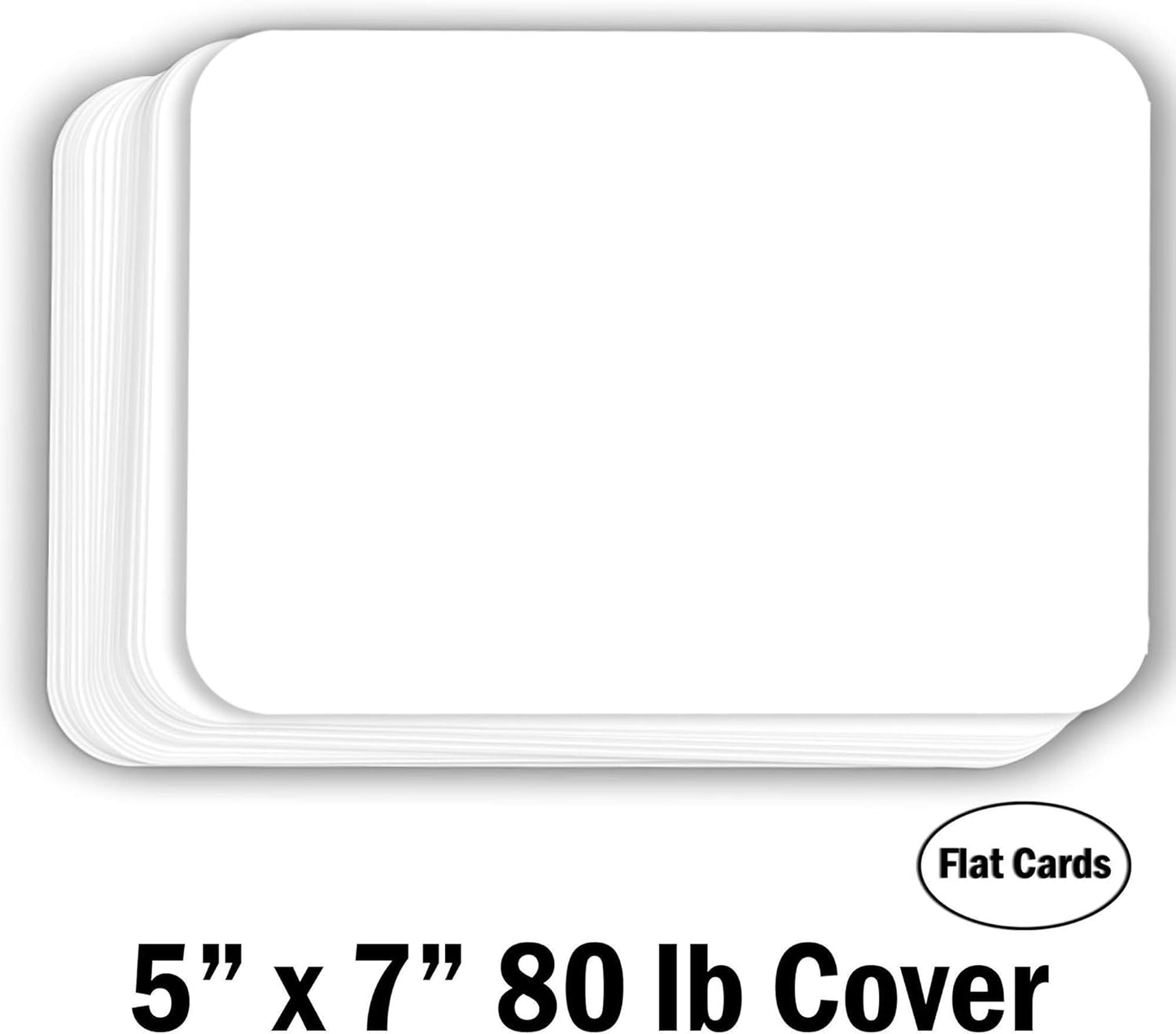Hamilco White Cardstock Thick Paper - Blank Index Flash Note & Post Cards with Rounded Corners - Greeting Invitations Stationery 5 X 7" Heavy weight 80 lb Card Stock (100 Pack)
