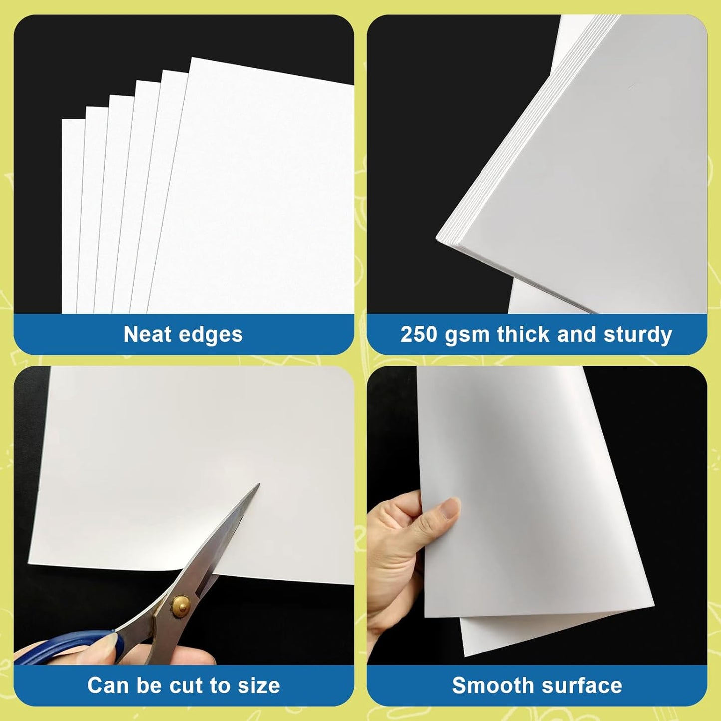 18 Pcs Poster Board 11" x 14" White Poster Paper Boards Bulk 250GSM Posterboard Vision Board Smart Poster Board Paper for School Arts Craft Projects Drawing Display