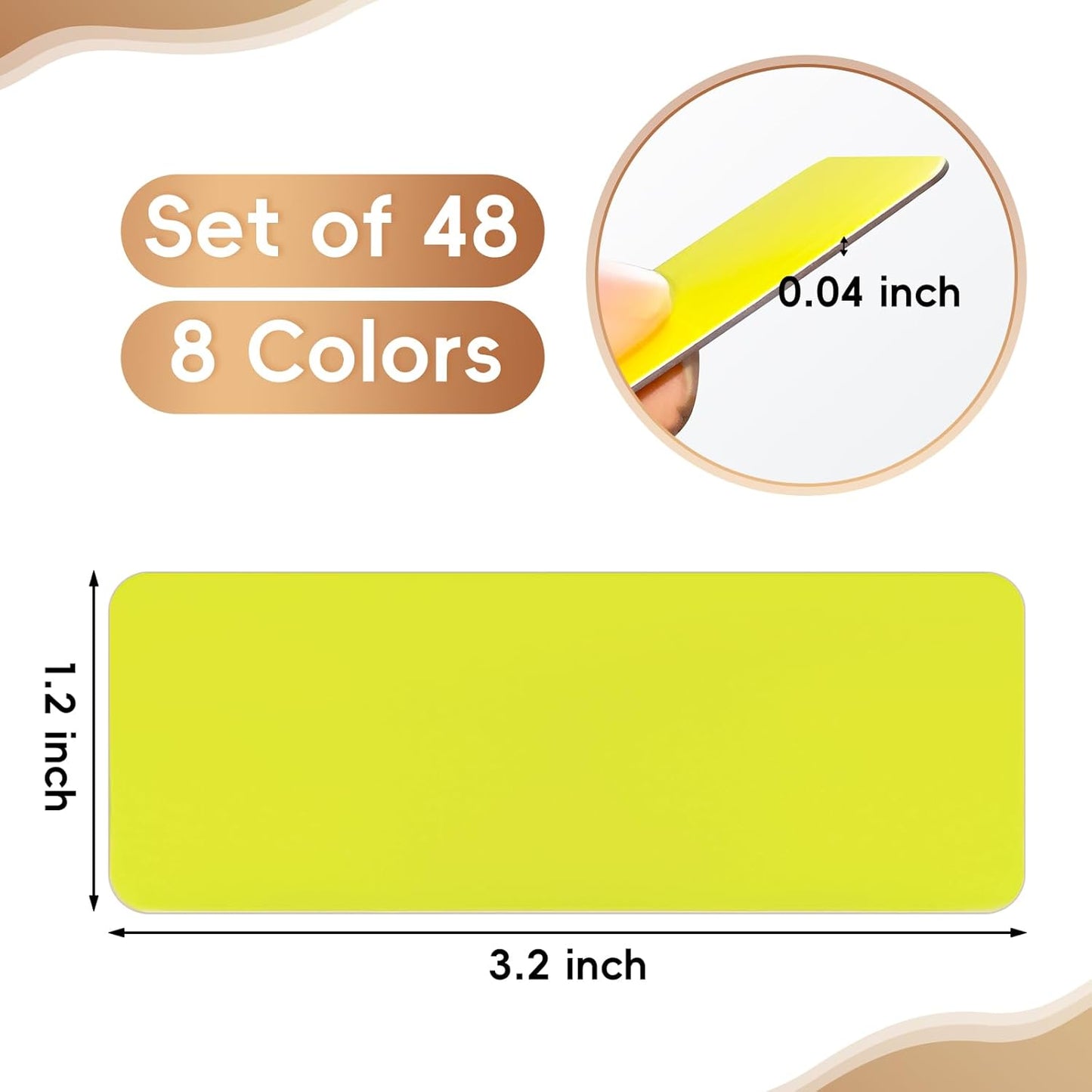 48 Pieces Colorful Magnetic Dry Erase Labels,Waterproof Reusable Strips for Classroom Home Office Garage Refrigerator Blank Writable Erasable Cards Colored Border Name Tags Students Locker Shelf